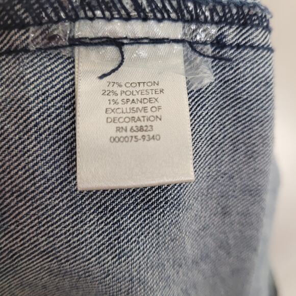 Christopher and Banks embroidered denim midi skirt Size 12 back slit Y2K Boho - Picture 9 of 10